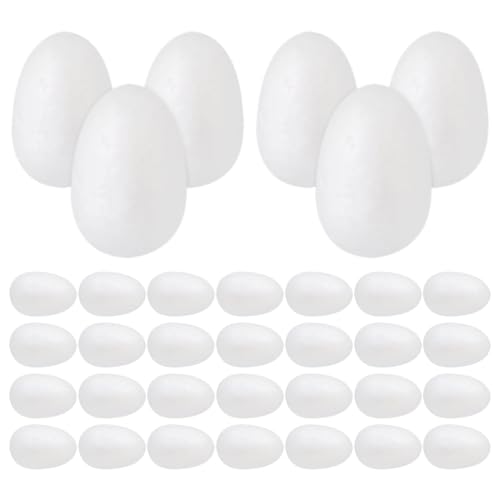 Œufs blancs en mousse de polystyrène 3.5 cm pour loisirs créatifs de Pâques
