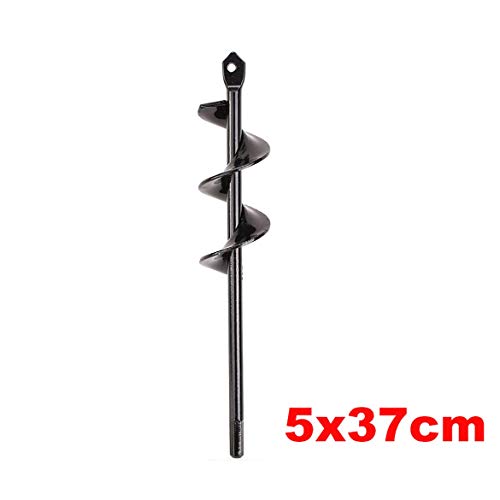 Loose Soil Drill Bit Short Rod Plant Twist Drill Yard Gardening Planting Hole Digger Garden Spiral Drill Bit Flower Planter - Black