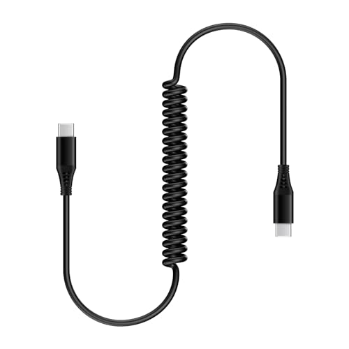 3ft Retractable USB C to C Car Charger Cable for iPhone 15 Pro Max 15 Plus, Coiled USBC to USBC Fast Charging Cord for Samsung galaxy A54 5G A14 A13 S23 Ultra S20 S22 S10 S21 S9 Pixel 8 Pro 8 7a 7