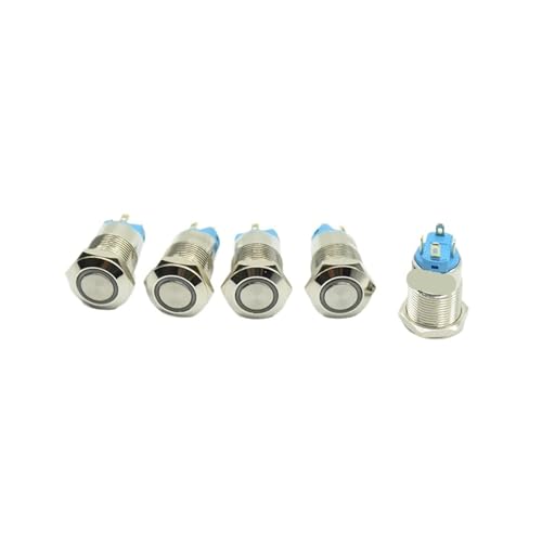 Interruptor pulsador autoblocante de 12mm y 220V para paneles eléctricos
