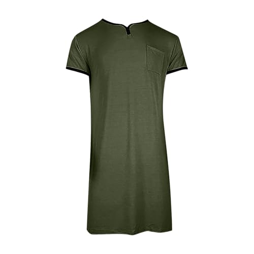 Mens Nightshirt for Sleeping Soft Comfy Sleepwear Nightgown Summer Henley Short Sleeve Sleep Shirt Lounge Nightwear3