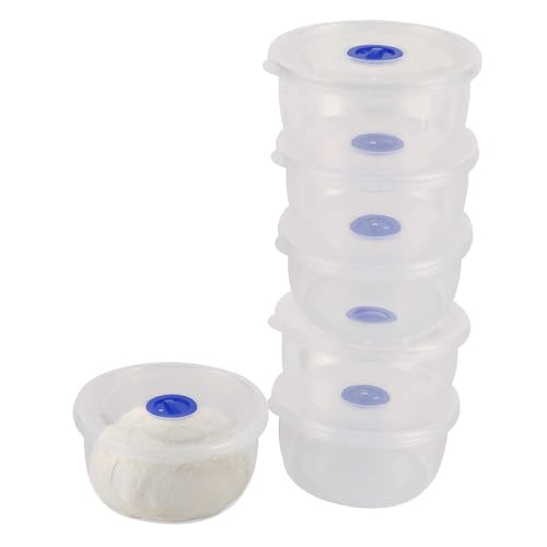 MEOENFT Pizza Dough Proofing Boxes Proving Containers with Lids Stackable (5.3 x 5.3 x 2.56 Inches) (6 Pack)
