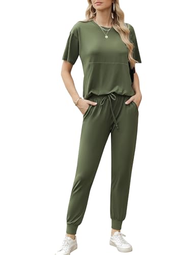 Survêtement Femme 2 Pièces Terecey - Veste Zippée Et Pantalon Jogging - Tissu Extensible Respirant - Pour Sport, Fitness, Détente à La Maison