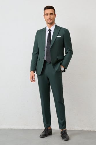 Mens Suit 2 Piece Slim Fit Wedding Prom Suits for Men Two Button Blazer Pants Suit Set for Formal Business3