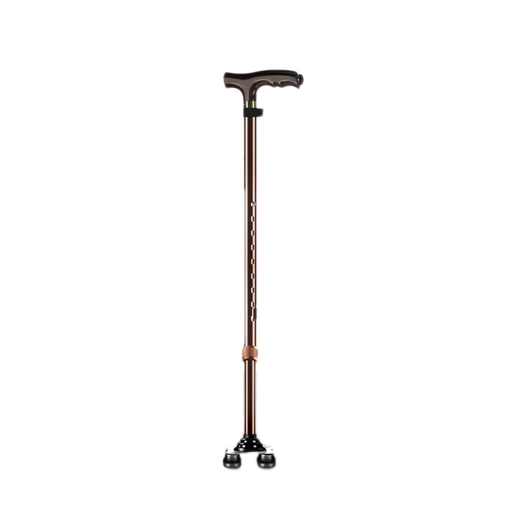 XMING Bastón Bastón Bastón Ayuda for Caminar for Ancianos Bastón de Cuatro Patas (Color : Bronze)