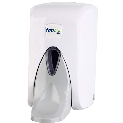 Ellenbogenseifenspender 500 ml POP Serie von Faneco | Wandseifenspender für Toiletten | Robuster Kunststoff-ABS-Seifenspender in Weiß | Big Level Viewer | Geschlossen mit Plastikschlüssel Cover