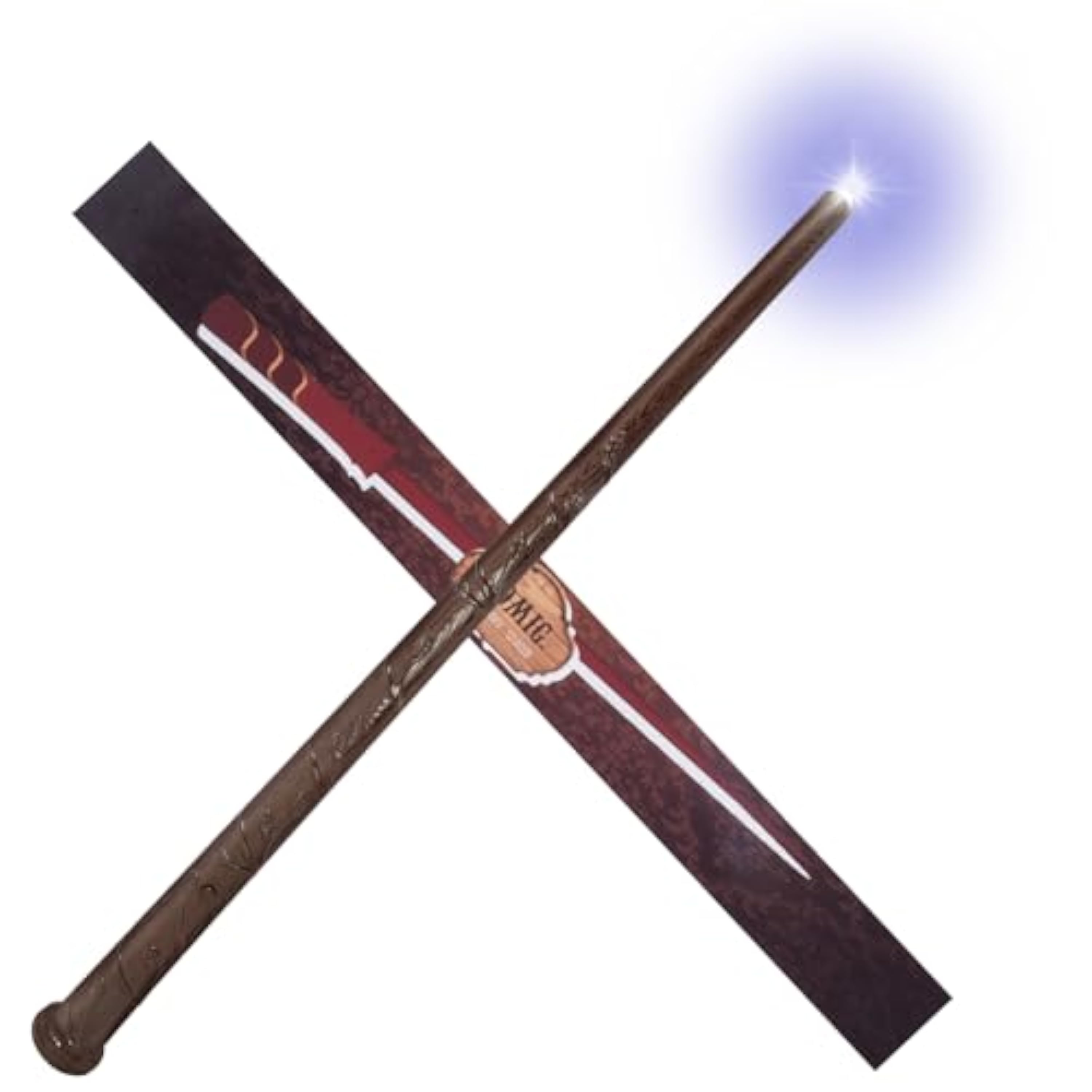 Aomig Varita Magica, Varita Mago con Luz y Sonido de 36cm, Luz Deluxe de Regalo Original Hombre y Mujer, Accesorios Disfraz Mago College Cosplay Halloween