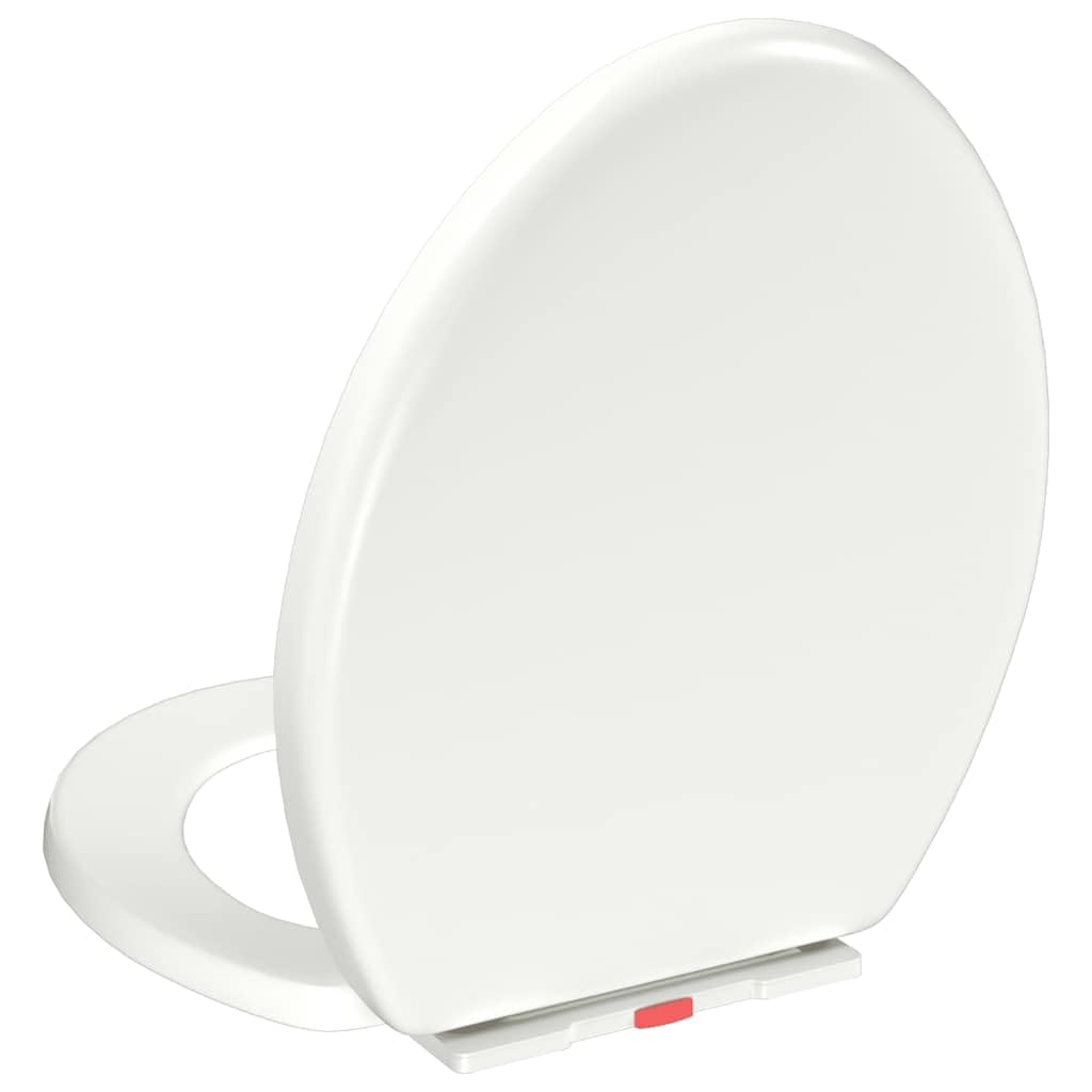 Deska sedesowa wolnoopadająca i konstrukcja Quick-Release, biała podstawa z polipropylenu, 45,5 x 37,5 cm, funkcja Soft-Close, zdejmowana, higieniczna, do łazienki i toalety dla gości