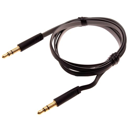 Cable auxiliar Jack 3.5mm plano color negro/gris miniatura 1