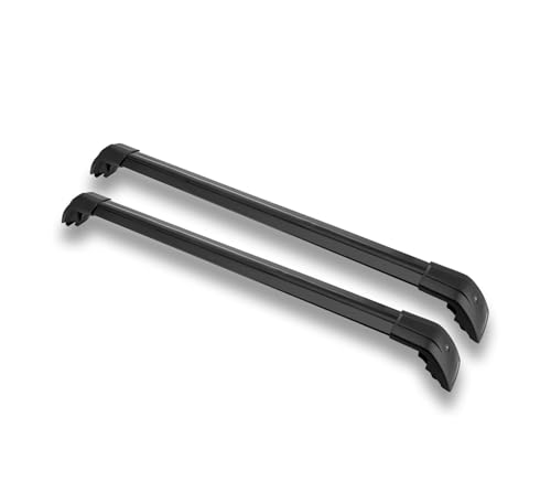 Barre transversale verrouillable pour coffre de toit Genesis GV80, alu robuste noir 2021-2025