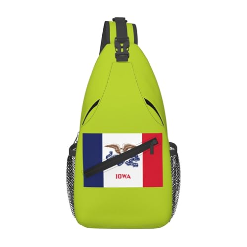 Sac à dos croisé Iowa State Flag pour la randonnée quotidienne