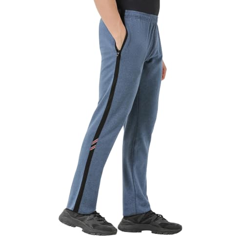 Image of berge' Men Cotton Polyester Comfy Regular Fit Sports Quality Track Pants with Secure Zipper Pocket, Casual Wear Lower Tracks Pant