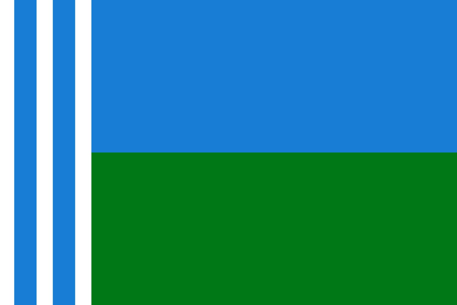 Drapeau Kogalym grand modèle aux finitions soignées Khanty-Mansyisky AO