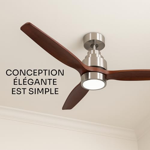 Ventilateur de plafond ultra silencieux avec télécommande et lampe LED - 4