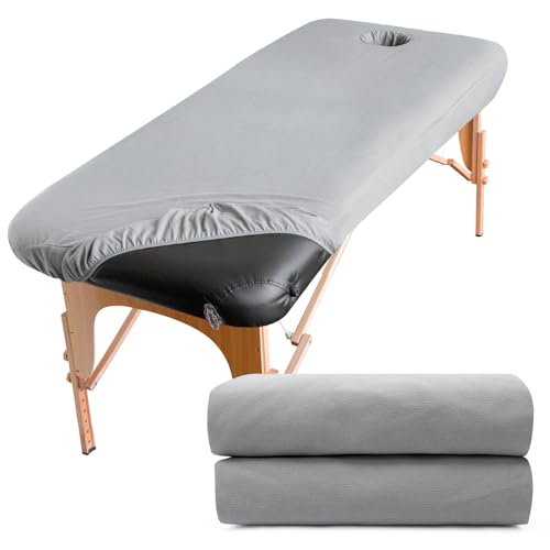 Xiaozhifu Lot de 2 Housses Pour Tables de Massage, Résistantes à l'huile, Avec Trou, en Fibre de Lavage, Housse en Polyuréthane, Résistante à l'huile,...