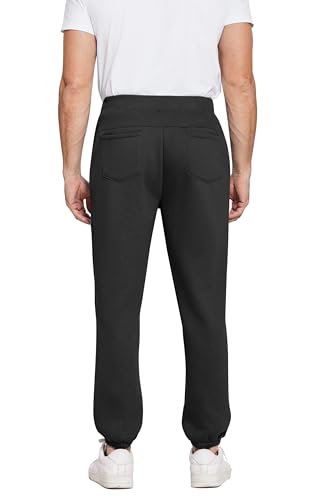 PINSPARK Men's Fleece Sweat Pants Joggers Cuffed Sweatpants Warm Cotton Baggy Sweatpants with Waist Elastic2