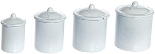 Dollhouse Miniature Canister Set, 4 with Removable Lids, White #IM65573