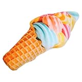 Design ludique sur le thème de la nourriture : ce joli coussin en forme de cornet de glace apporte une à la chambre de vos enfants grâce à sa peluche glace unique