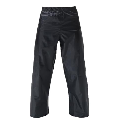 Smivibe Kids Waterproof Trousers Elastic Waist Rainproof Over Trousers with Snap Ankle Closures Boys Girls Rainwear for School Outdoor Play Black