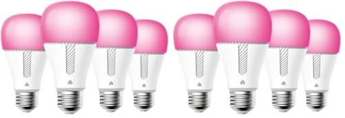 Image of Kasa Smart Light Bulbs,1000 Lumens High Brightness,16M Color Changing,Dimmable Smart WiFi Light Bulb,Compatible with Alexa and Google Home,A19,2.4GHz Wi-Fi only,No Hub Required,KL135,(Pack of 8)