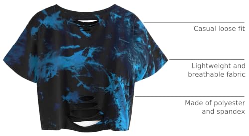 Image of Avanova Women Skull Finger Graphic Distressed Tee Shirt Ripped Short Sleeve Crop Tops