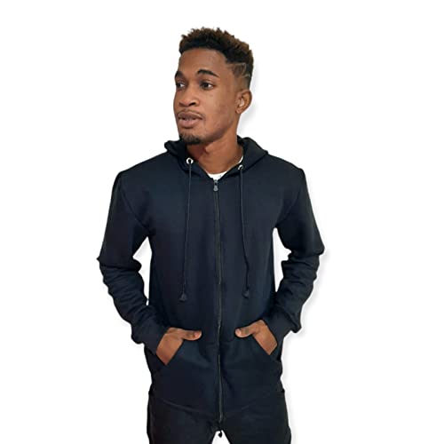 Casaco Moletom Masculino Flanelado / Peluciado De Frio Com Zíper E Capuz (P, Preto)