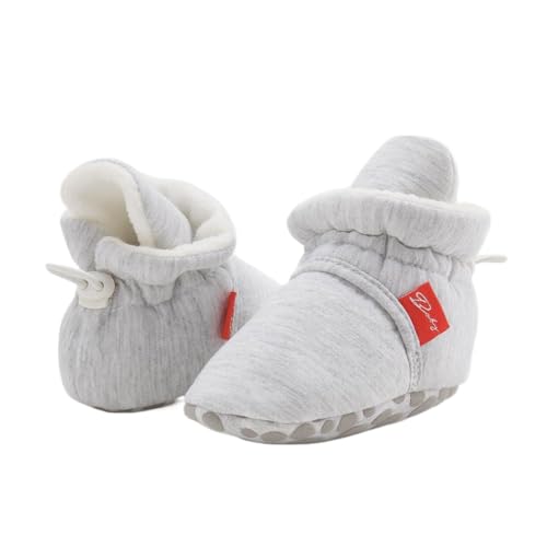 Image of Meckior Newborn Infant Baby Girls Boys Warm Fleece Winter Booties First Walkers Slippers Shoes