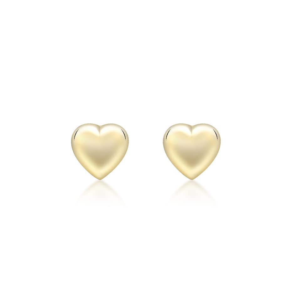 Clous d'oreilles cœur Carissima en or jaune 9 ct pour femme et enfant 3,9 mm