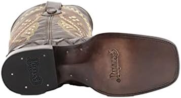 Ferrini Men's Bronco Pirarucu Print Square Toe Leather Heeled Western Boots, Chocolate, 9.5 | Image 5