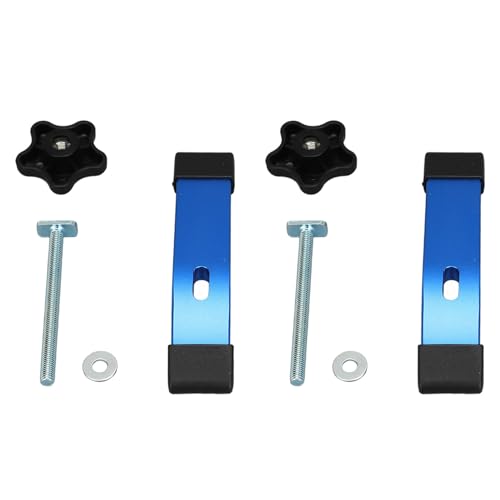 Image of 2 Set Aluminium T Slot Clamp for Woodworking, T Track Handle Clamp with 5 - Point Star Knob, Anodised 6063 - T5 Aluminium T Slot Jig Clamp for Router Tables, CNC Machines and Drill