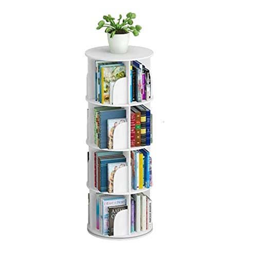 Toytexx Inc & Design 4 Tier 360° Rotating Stackable Shelves Bookshelf Organizer (White) #TOP1