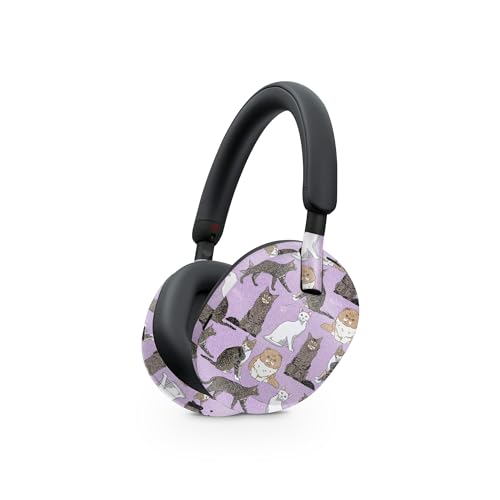 Image of MightySkins Glossy Glitter Skin Compatible with Sony WH-1000XM5 Headphones - Cat Chaos | Protective, Durable High-Gloss Glitter Finish | Easy to Apply, Remove, and Change Styles