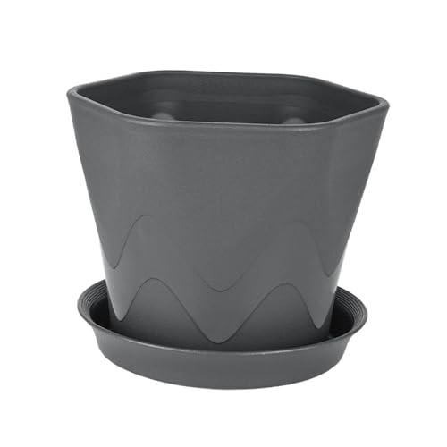 ＡＷＨＡＯ Macetas de entrenamiento para bonsáis con bandeja, macetas portátiles, livianas y versátiles, Gris