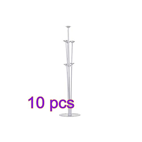 FANZHOU 10 Set von Tischballon-Stäbchenhalter, durchsichtig, Ballonbecher mit Ballonstange und Blumenständer, für Gartenparty und Feier