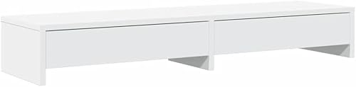 Miniatura 2 de YAFF Soporte para monitor con cajones blanco 39.4x10.6x5.9 madera de ingeniería, electrónica, accesorios electrónicos, accesorios de computadora,