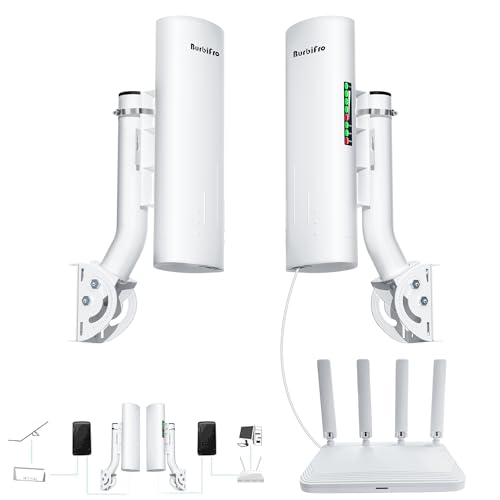 Extensor WiFi 6 para Starlink Gen 3, puente inalámbrico punto a punto de 3 km con antena de alta ganancia de 18 dBi y inyector PoE de 24 V, 2 unidades miniatura 1
