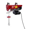 440Lbs Lift Electric Hoist Crane Remote Control Power System, 110V/510W Electric Hoist Zinc-Plated Steel Wire Overhead Crane Garage Ceiling Pulley Winch w/Straps (w/Emergency Stop Switch)