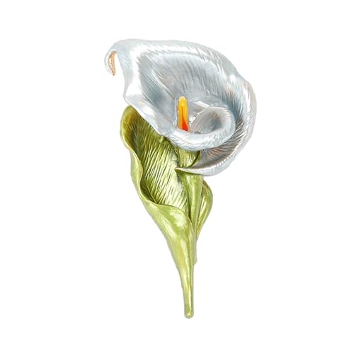 Image of Calla Lily Brooch for Women Enamel Calla Lily Lapel Pins Jewelry Gifts for Mom Wife Elegant Dress Accessories