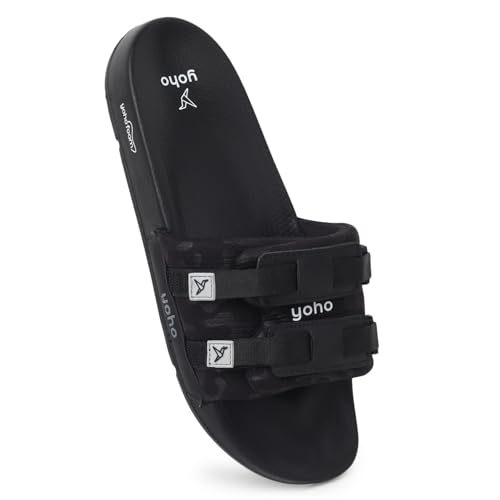 Image of YOHO Drystep Sliders for Men | Waterproof Monsoon Footwear & Rainy Sandals | Skin Friendly Adjustable Strap