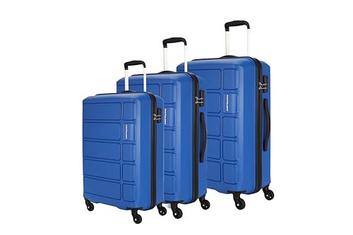 Kamiliant by American Tourister Harrier 3 Pc Set 56 cms+ 68 cms+78 cms- Small, Medium & Large Polypropylene (PP) Hard-Sided 4 Wheels Spinner Luggage Set/Suitcase Set/Trolley Bag Set (Ribbon Blue)