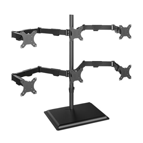 Brazo Monitor Soporte de escritorio for 6 monitores, soporte de acero ajustable en altura con brazo de montaje de articulación completa for la mayoría de monitores de 17 a 32 pulgadas, soporta hasta 1