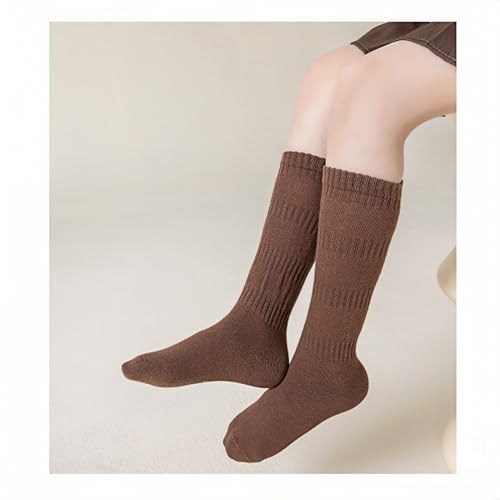 Kids Slouchy Ribbed Cotton Socks – Midway Between Crew and Knee High Socks for Girls (Ages 4-12, Pack of 4 Colors)2