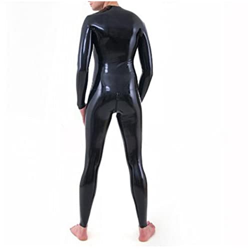 Latex Catsuit Front Zipper for Men Tight Rubber Bodysuit Jumpsuit Party Wear3