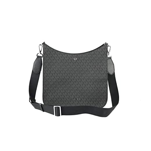 Michael Kors Briley Stor Messenger Crossbody Signatur Handväska Svart PVC