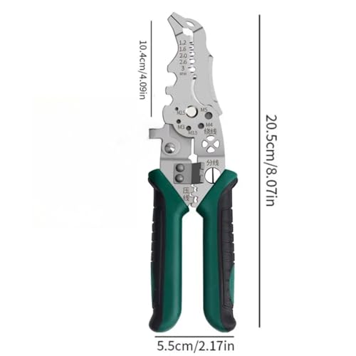 Multi-Function Wire Stripper Tool, 8.39\" Electrician Pliers with Crimping, Cutting, Stripping Functions, Durable Metal & PVC Wire Stripping Tool for Electricians, DIY Enthusiasts, Home Repair Projects - Thumbnail 5