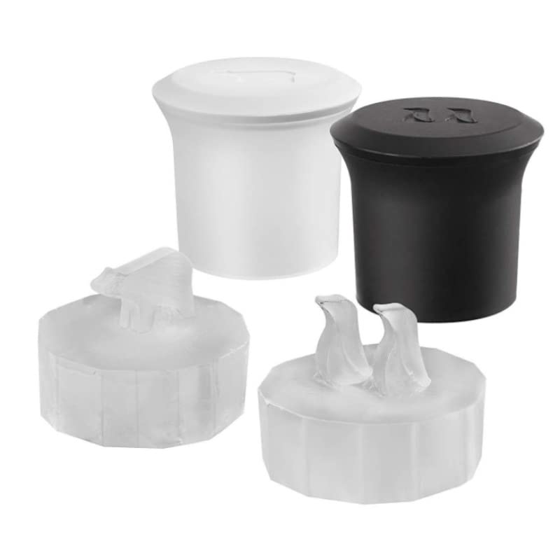 Moldes de silicona para cubos de hielo pingüino y oso polar 2 piezas miniatura 2