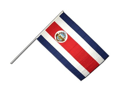 Drapeau Costa Rica sur hampe 60x90 pavillon tissu décoration
