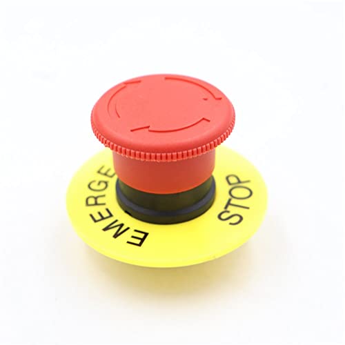 Bouton d'arrêt d'urgence interrupteur protection 22 mm avec embase jaune anti faux contact