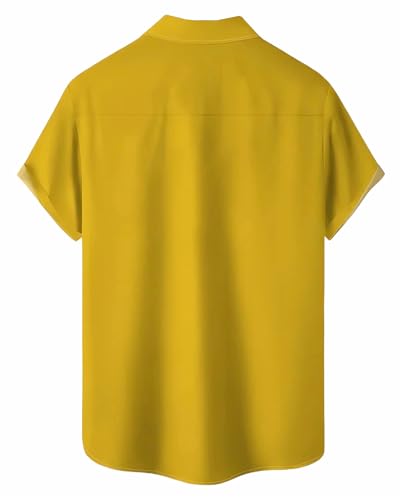 Bowling Shirts for Men Hawaiian Printed Short Sleeve Casual Button Down Beach Shirts2