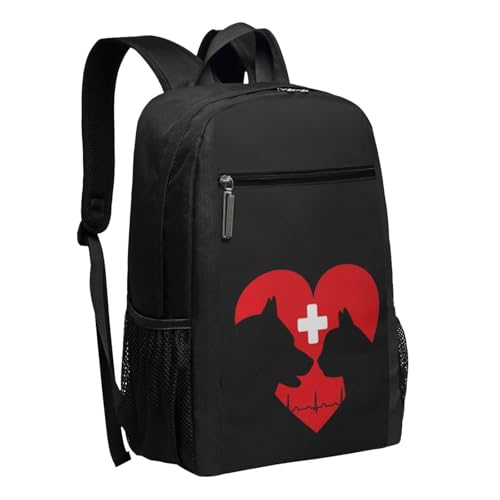 Veterinarian Love Cat And Dog Veterinary Heart Backpack 17 Inch For Travel Laptops Backpack2